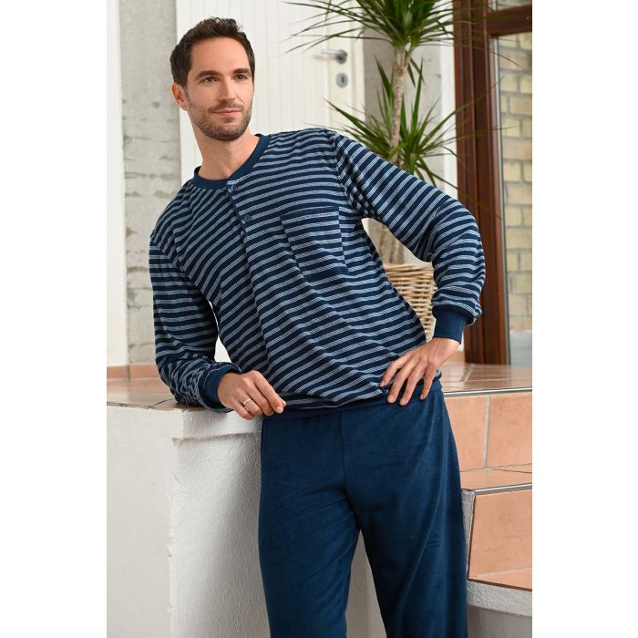badstof-heren-pyjama-152qtg-1.jpg Heren badstof pyjama Ringella | Gratis verzending | Online de mooiste pyjama's, nachthemden, ondermode en meer - Afbeelding 1