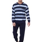 Robson badstof heren pyjama blauw gestreept