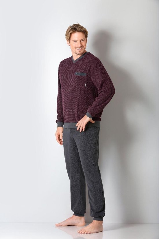 badstof-heren-pyjama-896ckb-1.jpg Hajo Badstof Pyjama Heren Lange mouw Gekamd katoen Microvezel | bol - Afbeelding 1