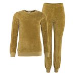 Badstof pyjama van biokatoen in honingkleur