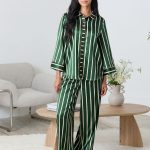 Kopen Chelsea Peers Satin Stripe Long Pyjamas Set van Next Nederland