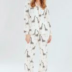 Chelsea Peers GIRAFFE BUTTON UP SET Pyjama off white/crème Zalando.nl