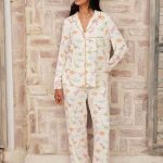 Buy Chelsea Peers White Dinosaur Print Long Pyjama Set from Next Netherlands