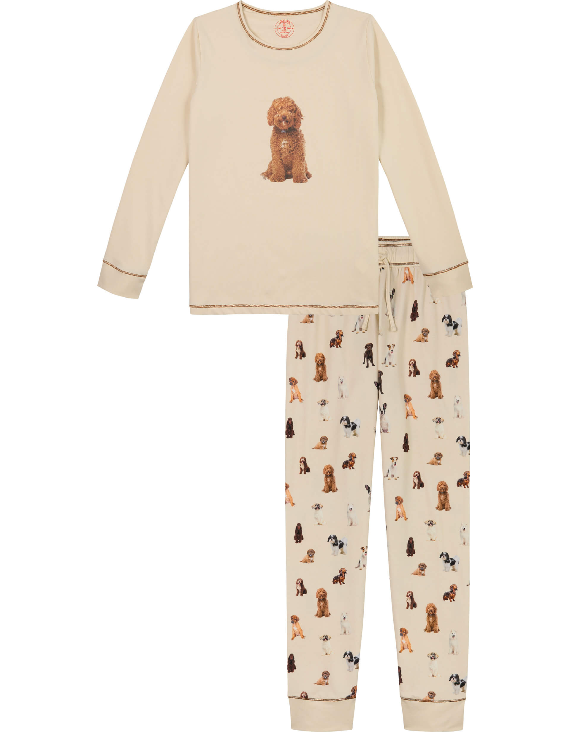 claesens-pyjama-755rtp-1.jpg Claesen's Unisex Onesie – Dog Print | Zacht, Comfortabel & Vrolijk - Afbeelding 1
