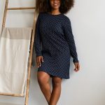 By Louise By Louise Essential Dames Nachthemd Lange Mouw AOP Blauw