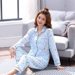 Dames pyjama set, dames nachthemd sets Katoenen pyjama set effen kleur strepen pyjama set lange mouw nachtkleding dames lange broek, schattig roze, L : Amazon.nl: Kleding, schoenen & sieraden