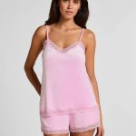 Hunkemöller Pj Cami Velours Scallop Lace (Pirouette/Roze) 41.60 € | Boozt.com