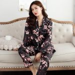 Dames Pyjama met lange mouwen, Ice Silk, tweedelige set, grote, losse, casual nachtkleding kopen vanaf een prijs van 13 | Joom