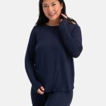 Bamboe dames pyjama set navy – lange mouwen Lotika