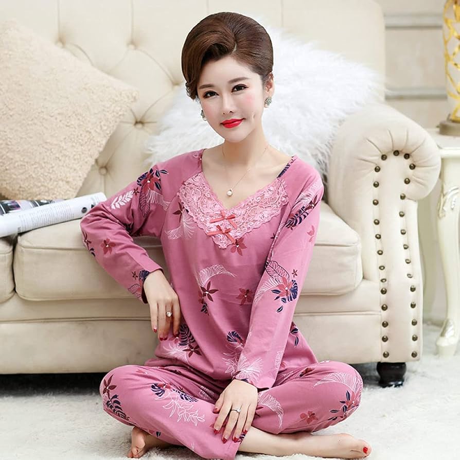dames-pyjama-lange-mouw-953ikm-1.jpg Dames Pyjama Lange Mouwen Set,Winter Nachtkleding Set Voor Vrouwen Lange Mouw Kanten Kraag Plant Print Fuchsia Pyjama Zacht Pj Sets Cadeau Voor Kerst Vrouwen Winter Dagelijks Gebruik, L : Amazon.nl: Kleding, schoenen - Afbeelding 1