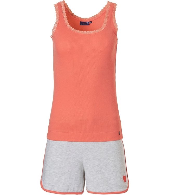 dames-shortama-238njd-1.jpg Rebelle dames shortama set met top 'little sweet heart ♥' - Afbeelding 1