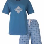 Irresistible Dames Shortama Pyjama Set Katoen Ocean Blue Maat S