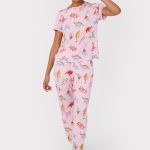 Chelsea Peers DINOSAUR PRINT SET Pyjama pink/donkerroze Zalando.nl