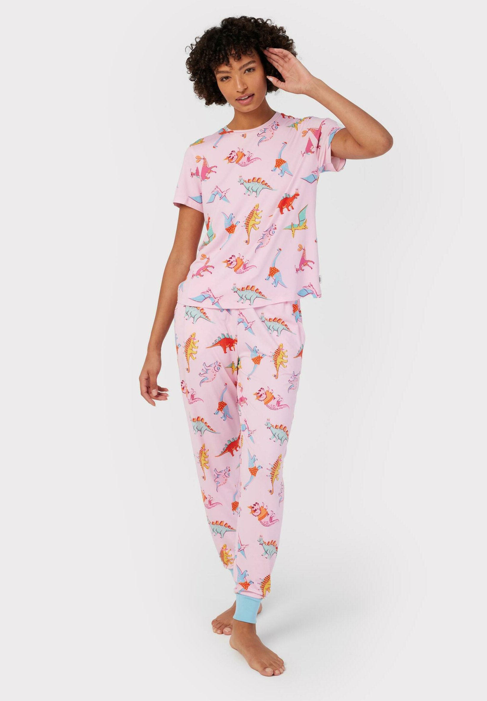 dino-pyjama-252int-1.jpg Chelsea Peers DINOSAUR PRINT SET Pyjama pink/donkerroze Zalando.nl - Afbeelding 1