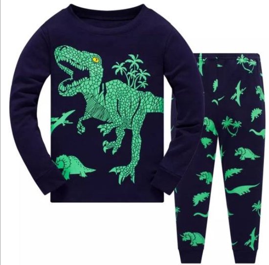 dino-pyjama-541nfc-1.jpg Pyjama dinosaurus Kinderpyjama Pyjama Slapen Kinderen Pyjama voor jongens ... | bol - Afbeelding 1