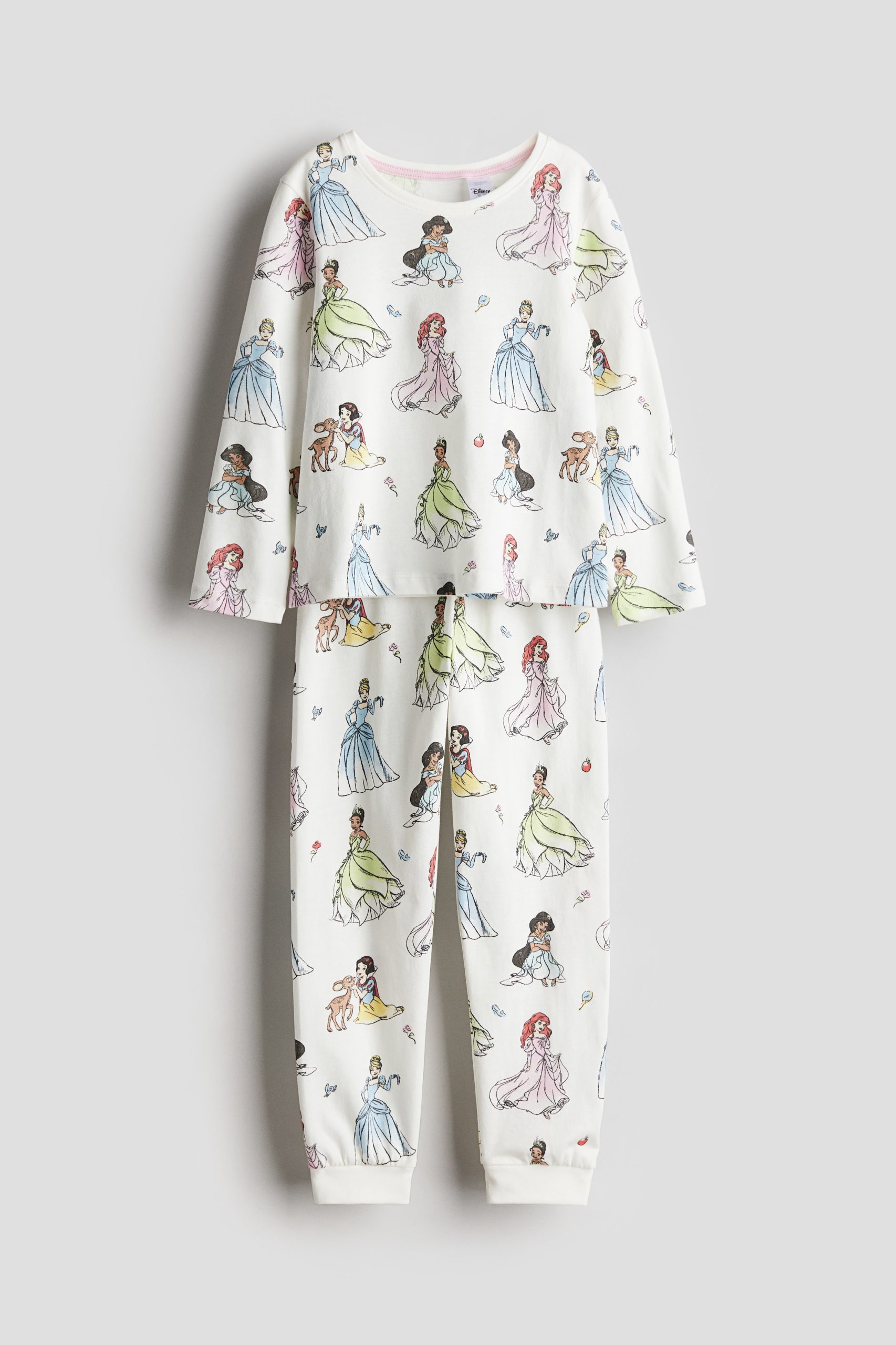 disney-pyjama-538jfe-1.jpg Tricot pyjama Wit/Disney prinsessen KINDEREN | H&M NL - Afbeelding 1