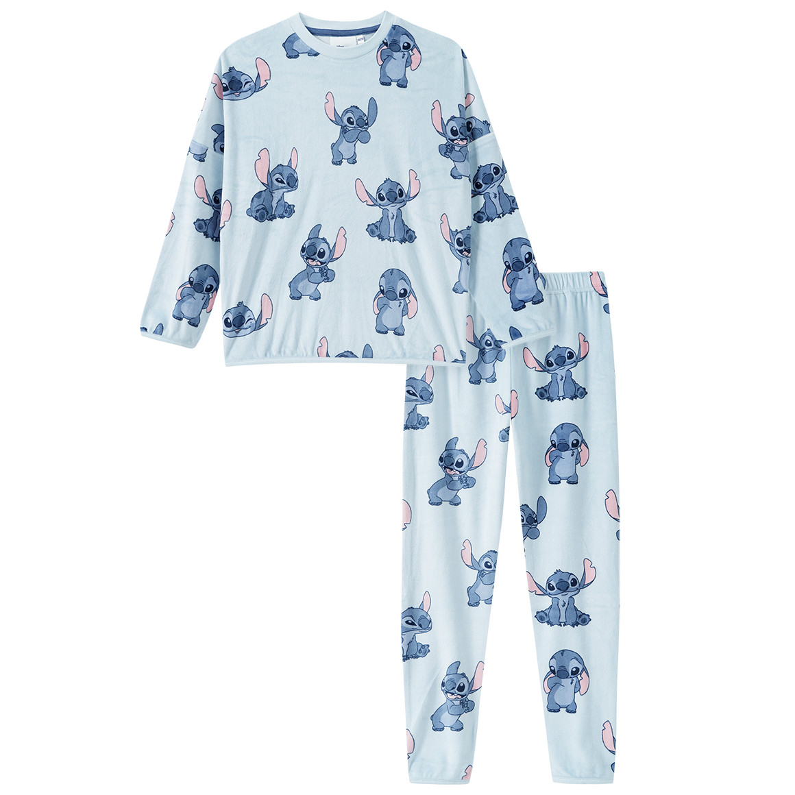 disney-pyjama-972koj-1.jpg Disney Stitch pyjama van velours in lichtblauw | Ernsting's family - Afbeelding 1