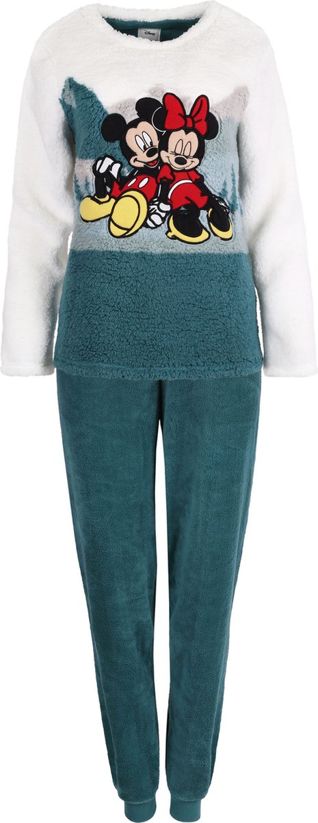 disney-pyjama-dames-487gwl-1.jpg Mickey en Minnie Mouse Disney Fleece pyjama voor dames, sherpa, warm / XXS | bol - Afbeelding 1