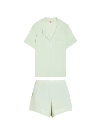eberjey-pyjama-075bti.webp Eberjey Pyjama Met Korte Mouwen En Afwerking | Groen | FARFETCH NL - Afbeelding 1