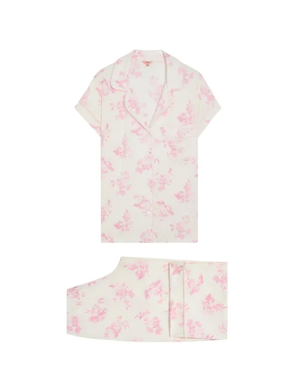 eberjey-pyjama-099aqx.webp Eberjey Gisele Pyjama Met Bloemenprint En Afwerking | Beige | FARFETCH NL - Afbeelding 1