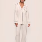 Eberjey Pyjama Gisele pure ivory/navy 42