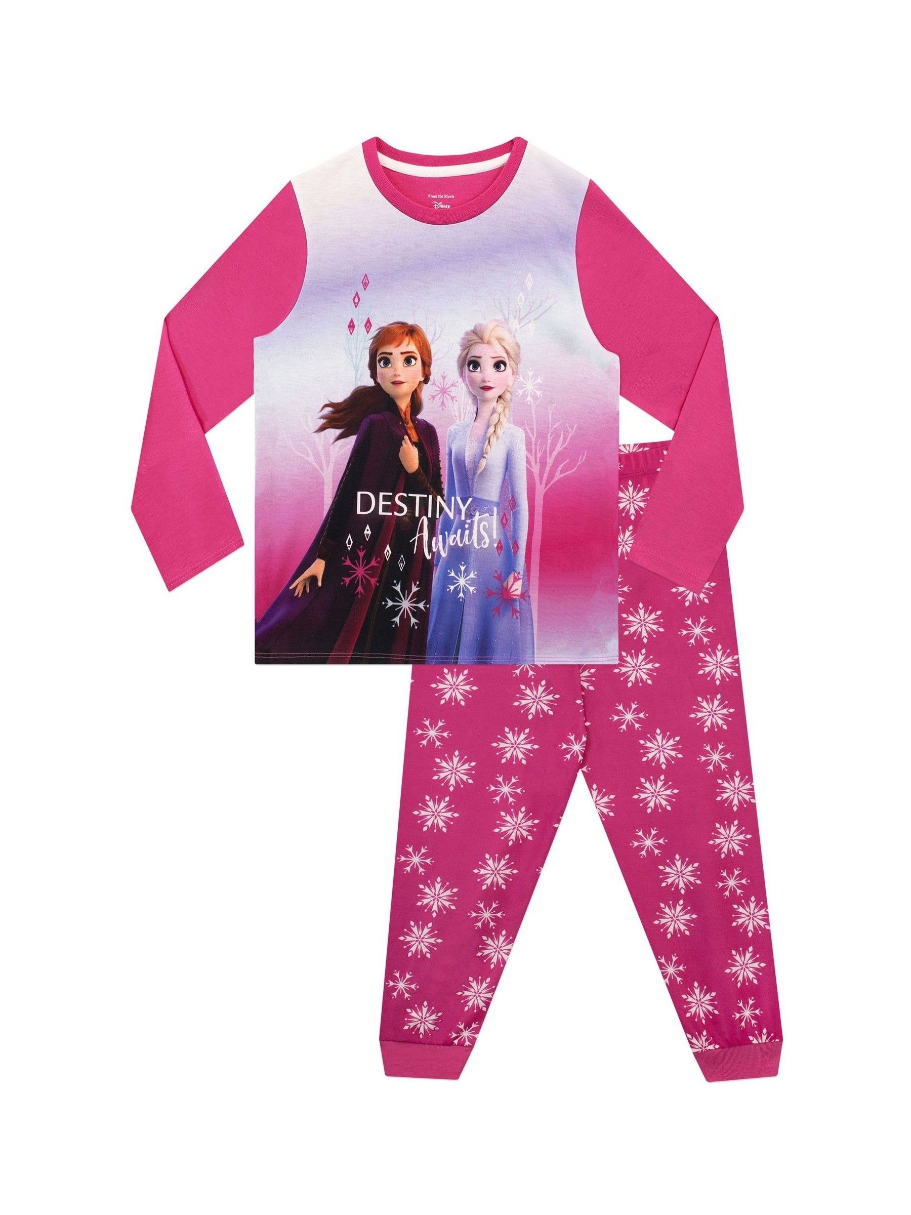 elsa-pyjama-600wif-1.jpg Buy Character Pink Disney Frozen Snowflake Long Sleeved Girls Pyjama Set from Next Netherlands - Afbeelding 1