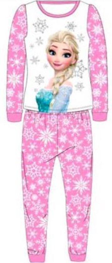 elsa-pyjama-803mfz-1.jpg Disney Frozen pyjama Roze met Elsa en glitter ijssterren Maat 92 | bol - Afbeelding 1