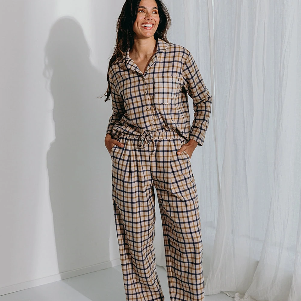 flanellen-dames-pyjama-289jep.webp Pyjama flanel Henriëtte Ruit - Afbeelding 1