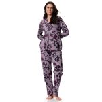 Flanellen pyjama voor dames met bloemen in lichtpaars | Ernsting's family