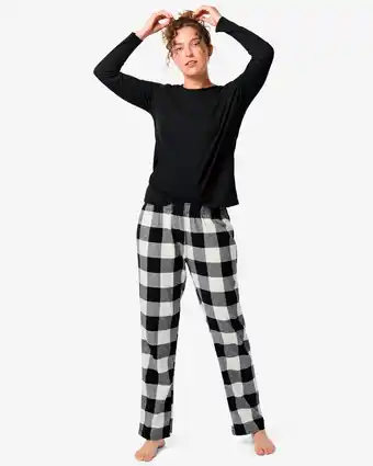flanellen-pyjama-dames-hema-451jbe.webp Hema dames pyjama jersey/flanel zwart (zwart) aanbieding bij HEMA - Afbeelding 1
