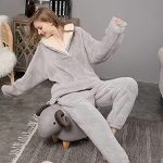Vrouwen Fluffy Pyjama Set Y2K Esthetische Warm Flanel Fleece Gezellige Hoodies Pyjama Winter Fuzzy Pluche Nachtkleding Lingerie, Grijs, XL : Amazon.nl: Kleding, schoenen & sieraden