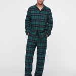 Green Adult Poplin Pyjama Top and Bottoms Set | Gap