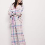 Geruite pyjamabroek van katoenmix | PEACH MIX | Pyjamabroeken | M&S NL