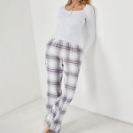 Geruite pyjamabroek LUNNA GRIS ETAM
