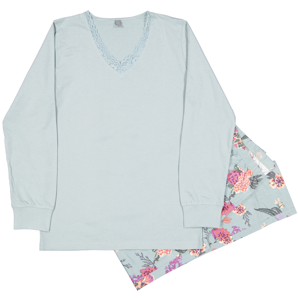goedkope-pyjama-dames-213tjy-1.jpg Dames pyjama Lange mouwen Lichtgroen kopen? Goed en goedkoop | Zeeman | Zeeman - Afbeelding 1