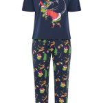 LIMITED COLLECTION Plus Size Grinch pyjama in marineblauw | Yours Clothing