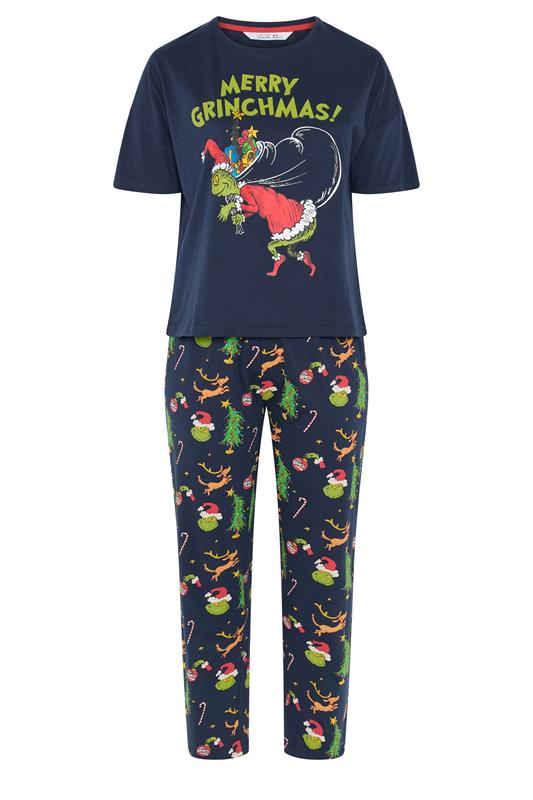 grinch-pyjama-780njv-1.jpg LIMITED COLLECTION Plus Size Grinch pyjama in marineblauw | Yours Clothing - Afbeelding 1