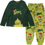 The Grinch Groene fleece kinderpyjama, warm, lange mouwen, feestelijk | bol