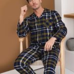 Pastunette Flanellen Heren Pyjama met knoopsluiting Donkerblauw kopen? (Katoen) Bekijk Online – Sliponline