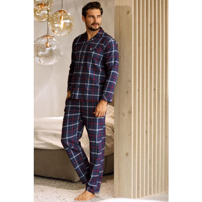 heren-pyjama-flanel-918qen-1.jpg Flanellen doorknoop heren pyjama Comte | Pyjama webshop | Online de mooiste pyjama's, nachthemden, ondermode en meer - Afbeelding 1