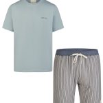 Phil & Co Heren Shortama Korte Pyjama Katoen Blauw