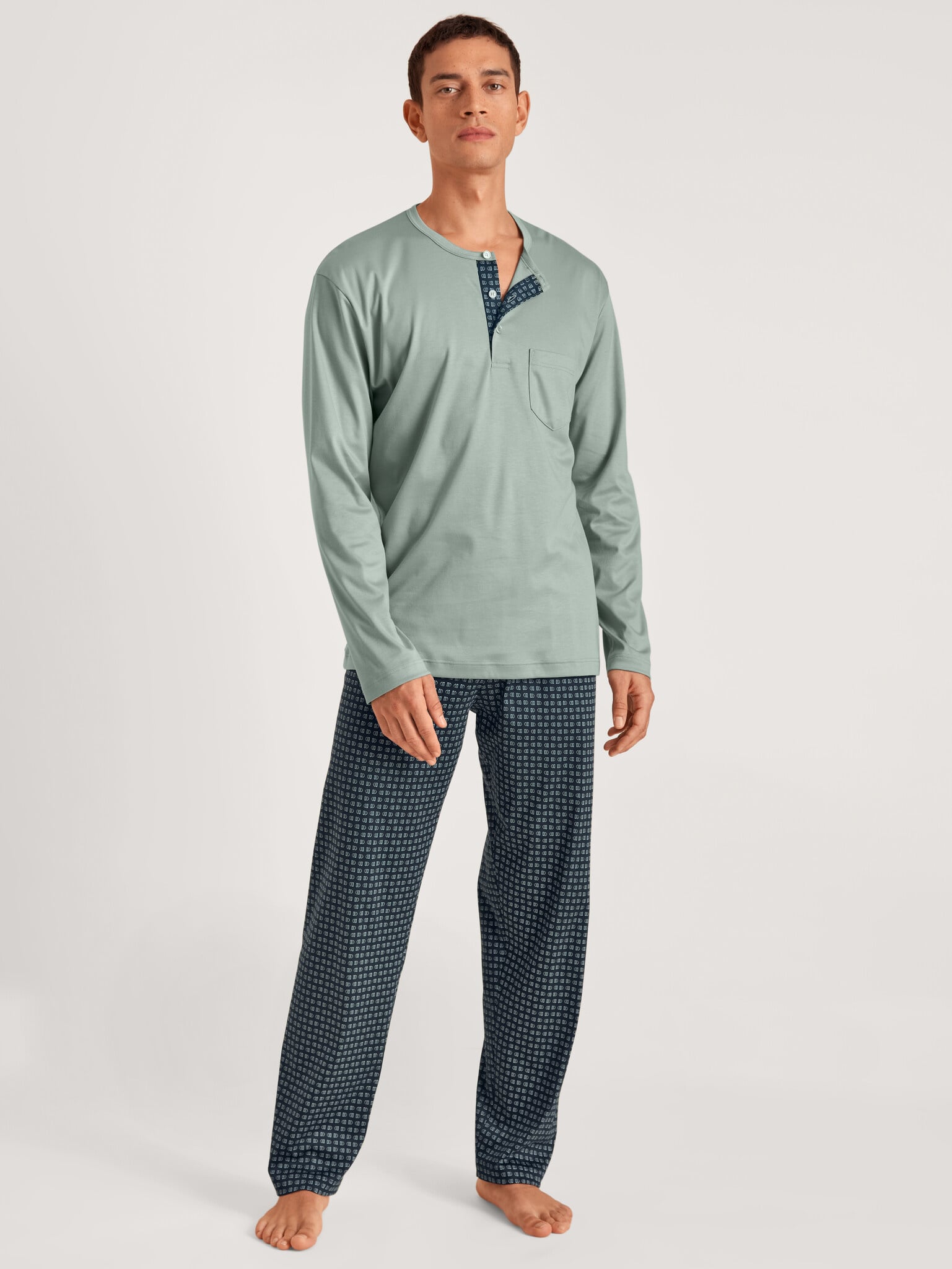 heren-pyjamas-565lfx.jpg Calida Heren Pyjama 48161 Slate Grey XL - Afbeelding 1