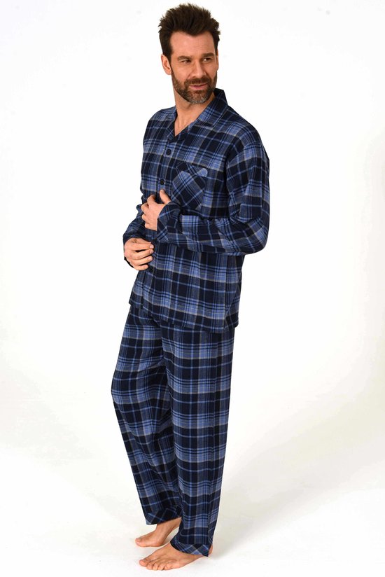 heren-pyjamas-881vxj.jpg Normann Herenpyjama Flanel Doorknoop pyjama van 100% katoen 71397 | bol - Afbeelding 1