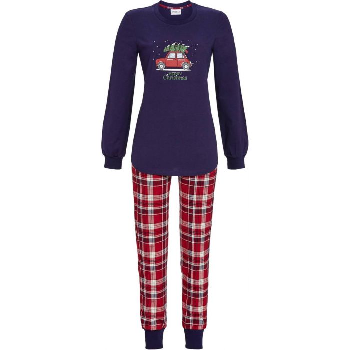kerst-pyjama-dames-060jrc-1.jpg Blauwe dames pyjama Merry Chirstmas | Pyjama webshop | Online de mooiste pyjama's, nachthemden, ondermode en meer - Afbeelding 1