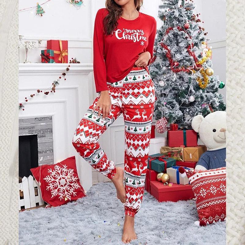 kerst-pyjama-dames-464dhh-1.jpg Pyjama Set voor Dames | Tweedelig | Warm | Kerst | Comfort | Lounge - Afbeelding 1