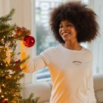 Happy Shorts Happy Shorts Dames Kerst Pyjama Set Shirt + Broek Wit/Donkerblauw Gingerbread