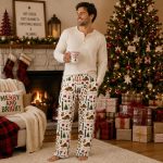 Kerst in New York pyjamabroek heren, vakantie NYC patroon Etsy Nederland
