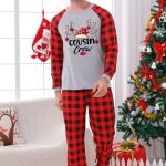 ZAPAKA Print Familie Kerst pyjama met rode plaid – ZAPAKA NL
