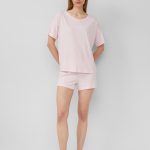 s.Oliver Korte pyjama van een katoenmix met print op de voorkant Roze