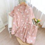 Japanse eenvoudige korte pyjama vrouwen 100% katoen korte mouwen dames pyjama sets shorts Leuke cartoon nachtkleding vrouwen homewear kopen vanaf een prijs van 6.36 | Joom